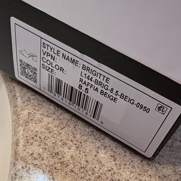 Larroude Tan and White Embellished Heels new in box - Picture 4 of 6